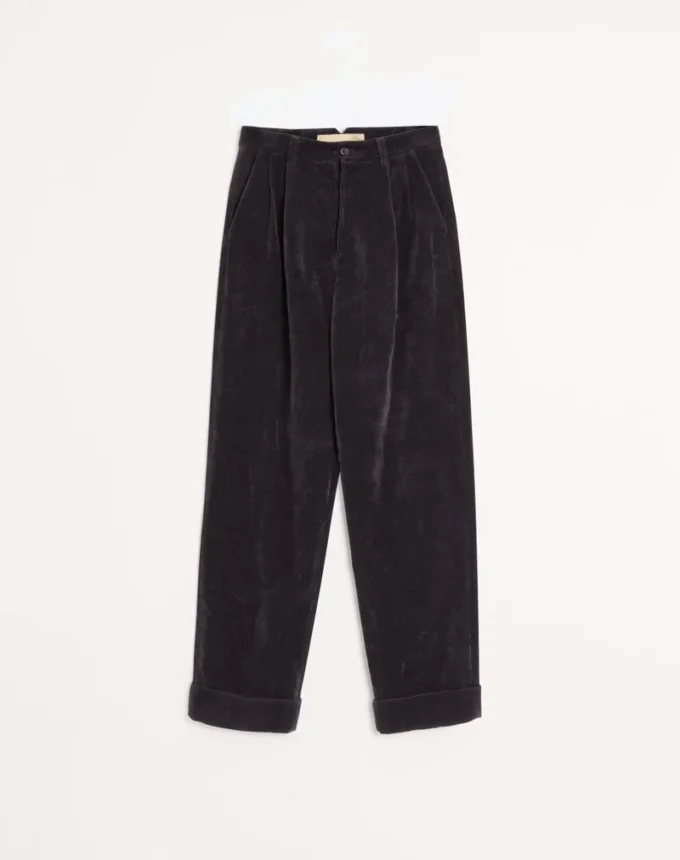 Washed Cotton-Linen Velvet Pants