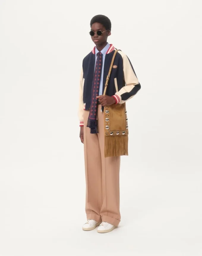 Wool And Cotton Bomber Jacket With Vlogo And Le Chat De La Maison Patch Wool And Cotton Bomber Jacket With Vlogo And Le Chat De La Maison Patch