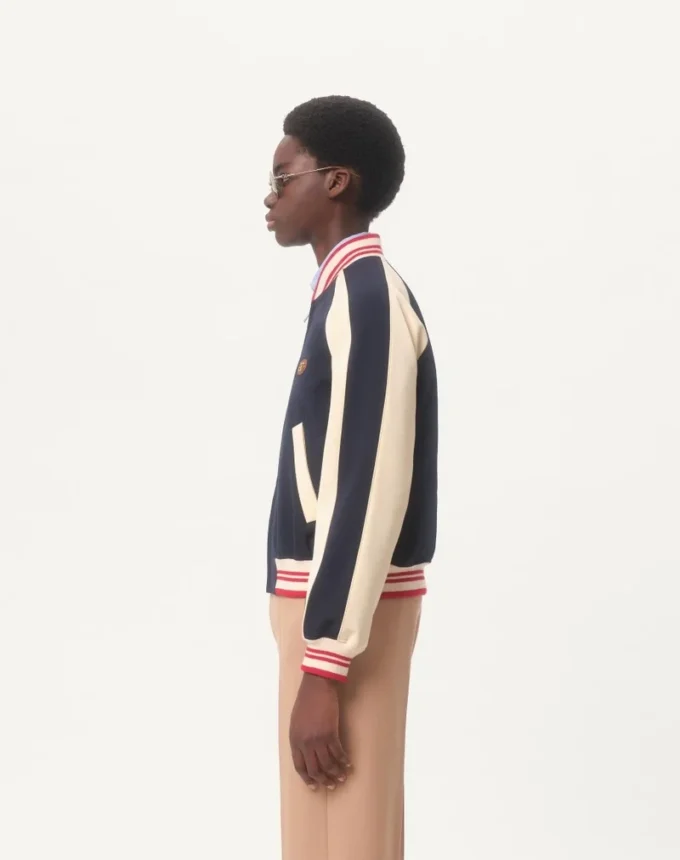 Wool And Cotton Bomber Jacket With Vlogo And Le Chat De La Maison Patch Wool And Cotton Bomber Jacket With Vlogo And Le Chat De La Maison Patch