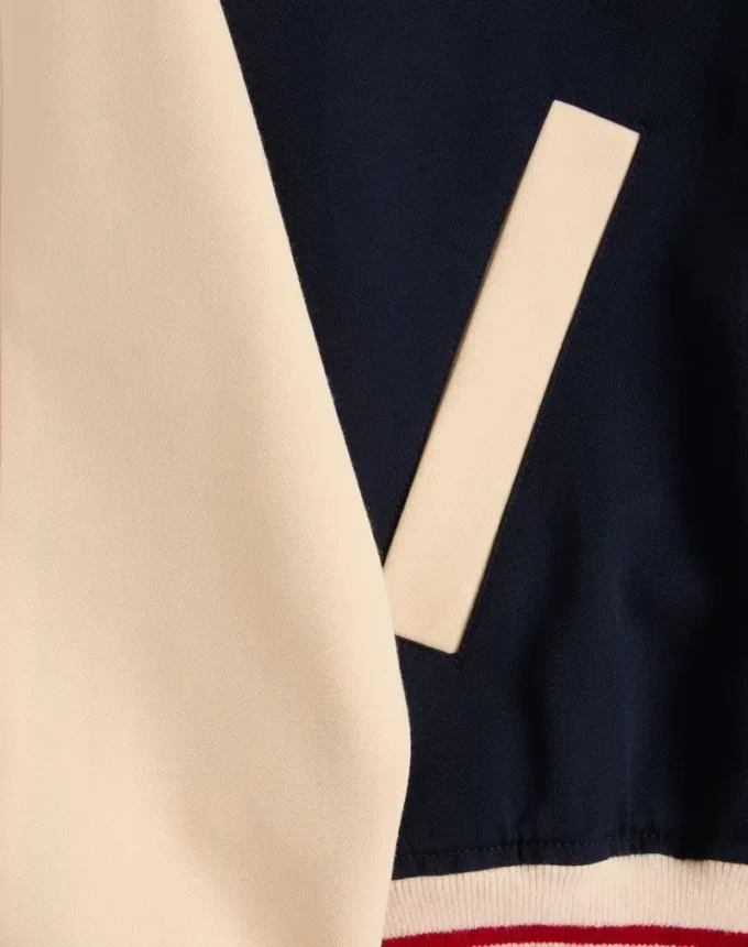 Wool And Cotton Bomber Jacket With Vlogo And Le Chat De La Maison Patch Wool And Cotton Bomber Jacket With Vlogo And Le Chat De La Maison Patch