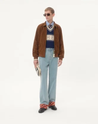 Wool And Cotton Jumper With Chez Valentino Jacquard Pattern