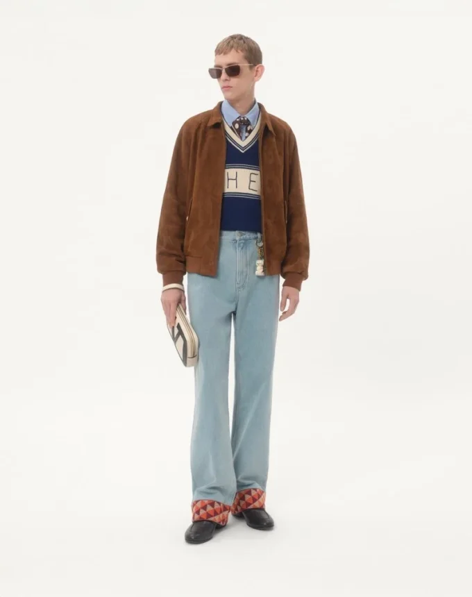 Wool And Cotton Jumper With Chez Valentino Jacquard Pattern Wool And Cotton Jumper With Chez Valentino Jacquard Pattern