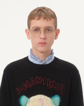 Wool And Cotton Sweater With Le Chat De La Maison Patch