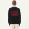 Wool And Cotton Sweater With Le Chat De La Maison Patch Wool And Cotton Sweater With Le Chat De La Maison Patch