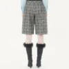 Wool Bermuda Shorts with Check Pattern Wool Bermuda Shorts with Check Pattern