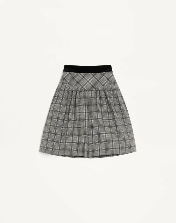 Wool Bermuda Shorts with Check Pattern Wool Bermuda Shorts with Check Pattern