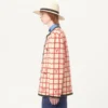 Wool Blend Jacket With V Check Pattern