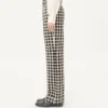 Wool Blend Pants With Check Pattern With Turn-Up Wool Blend Pants With Check Pattern With Turn-Up