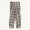 Wool Blend Pants With Check Pattern With Turn-Up Wool Blend Pants With Check Pattern With Turn-Up