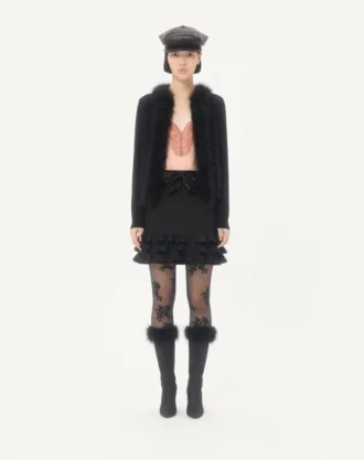 Wool Cardigan With Feathers