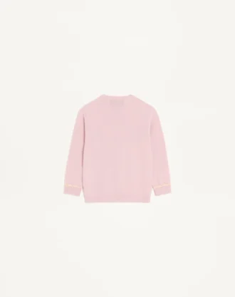 Wool Cardigan With Lace