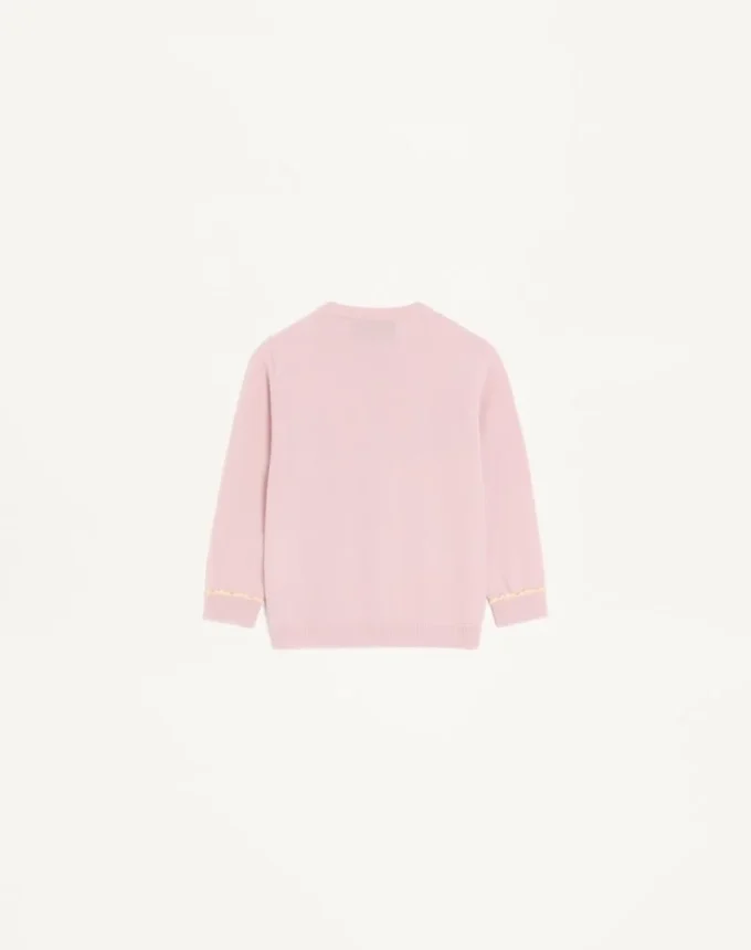 Wool Cardigan With Lace