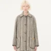 Wool Cloth Caban in Fauve Eclat Animal Print