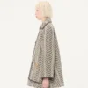 Wool Cloth Caban in Fauve Eclat Animal Print