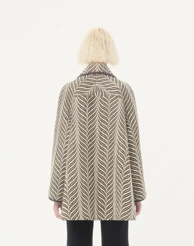 Wool Cloth Caban in Fauve Eclat Animal Print