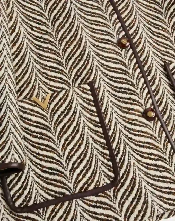 Wool Cloth Caban in Fauve Eclat Animal Print