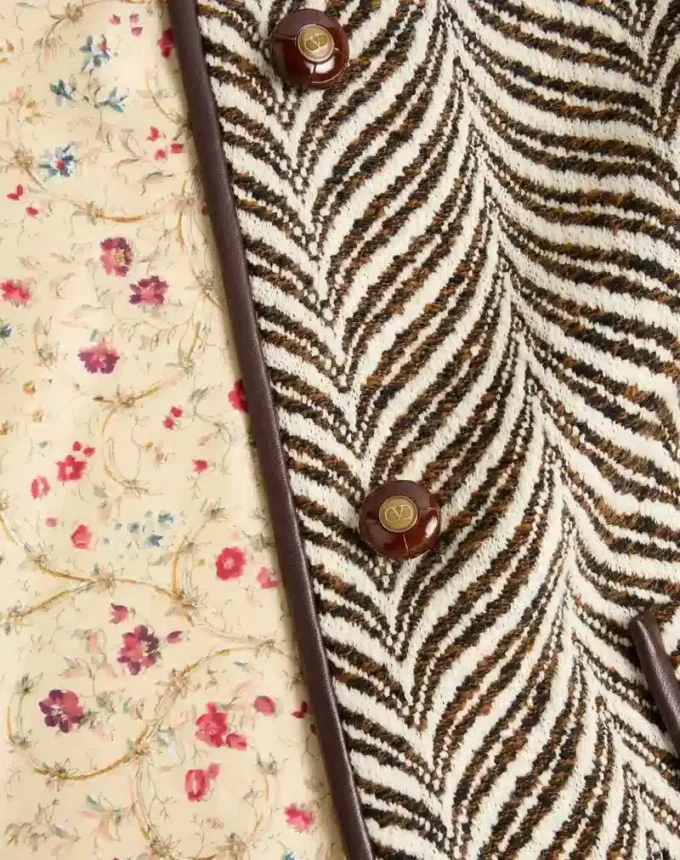 Wool Cloth Caban in Fauve Eclat Animal Print