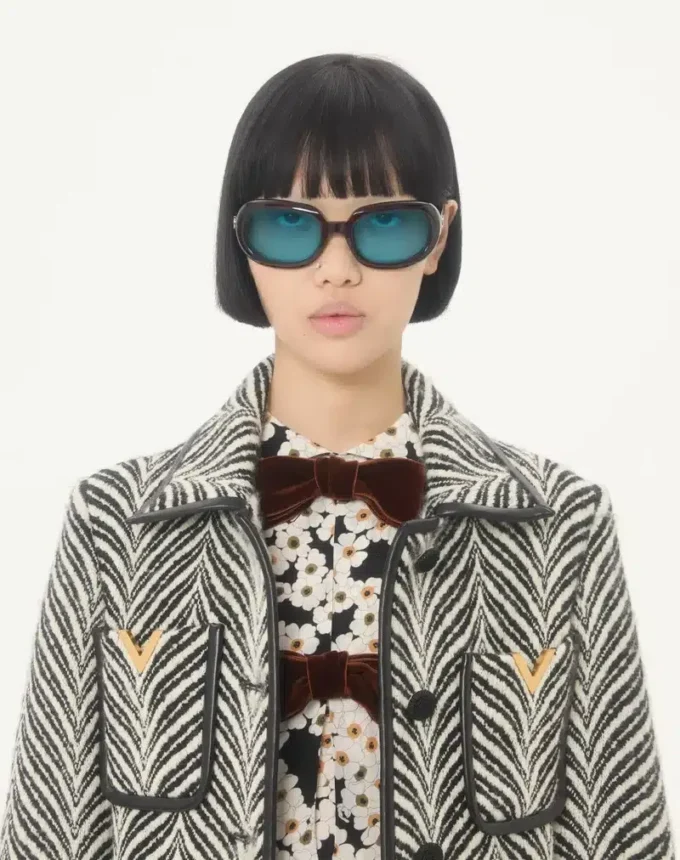 Wool cloth coat with Fauve Eclat Animal Print