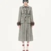 Wool cloth coat with Fauve Eclat Animal Print