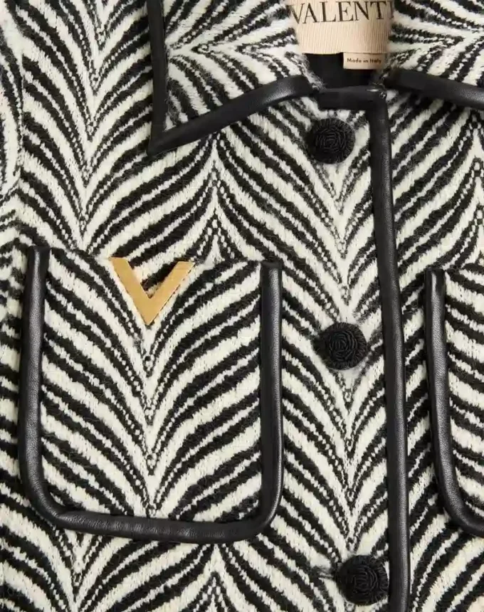 Wool cloth coat with Fauve Eclat Animal Print