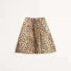 Wool Cloth Skirt In Jaguar Spots Print Wool Cloth Skirt In Jaguar Spots Print