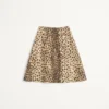 Wool Cloth Skirt In Jaguar Spots Print Wool Cloth Skirt In Jaguar Spots Print