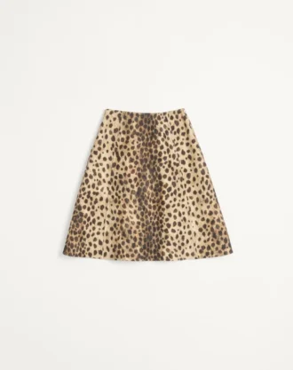 Wool Cloth Skirt In Jaguar Spots Print
