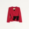 Wool Crepe Jacket With Contrasting Bow
