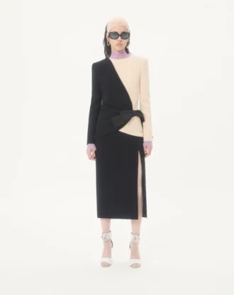 Wool Crepe Midi Dress