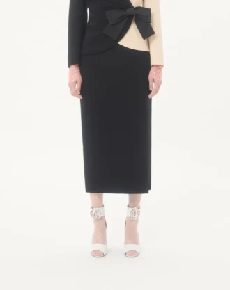 Wool Crepe Midi Skirt