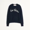 Wool Crewneck Sweater With Chez Valentino Embroidery Wool Crewneck Sweater With Chez Valentino Embroidery