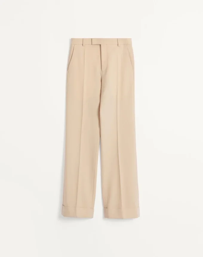 Wool Gabardine Pants With Turn-Ups Wool Gabardine Pants With Turn-Ups