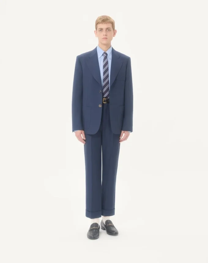 Wool Gabardine Pants With Turn-Ups Wool Gabardine Pants With Turn-Ups