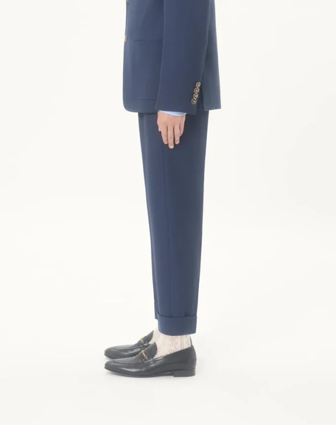 Wool Gabardine Pants With Turn-Ups Wool Gabardine Pants With Turn-Ups