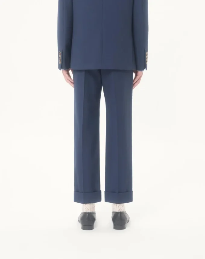 Wool Gabardine Pants With Turn-Ups Wool Gabardine Pants With Turn-Ups