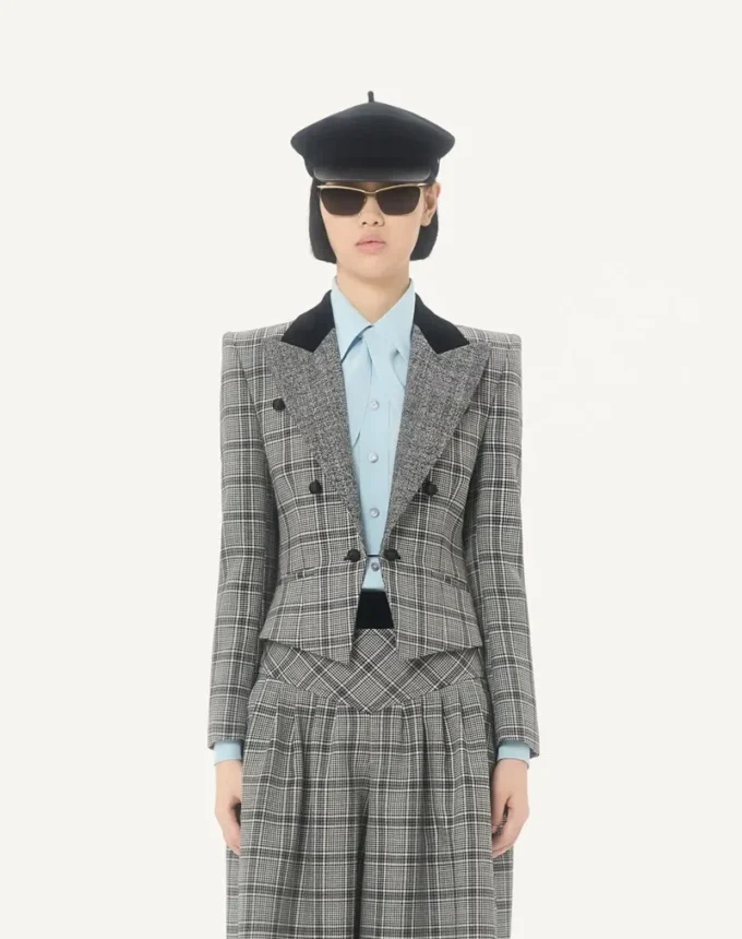 Wool Jacket with Check Pattern