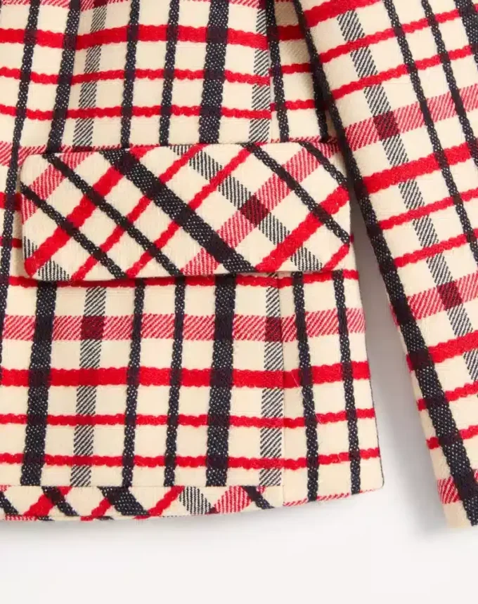 Wool Jacket with windowpane check pattern