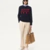 Wool Sweater With Chez Valentino Jacquard Motif