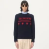 Wool Sweater With Chez Valentino Jacquard Motif