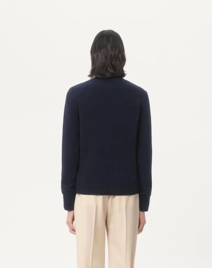 Wool Sweater With Chez Valentino Jacquard Motif