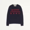 Wool Sweater With Chez Valentino Jacquard Motif