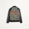Wool Tweed Bomber Jacket With Chez Valentino Patch Wool Tweed Bomber Jacket With Chez Valentino Patch